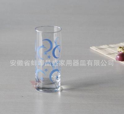 蚌埠工厂直销高品质玻璃水杯 精美贴花玻璃牛奶杯 超耐用家庭餐